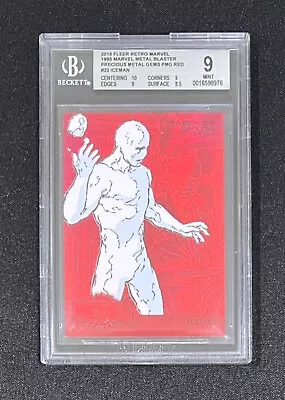 2015 Marvel Retro #22 ICEMAN Precious Metal Gem RED PMG /100 Card BGS 9 MINT • $600