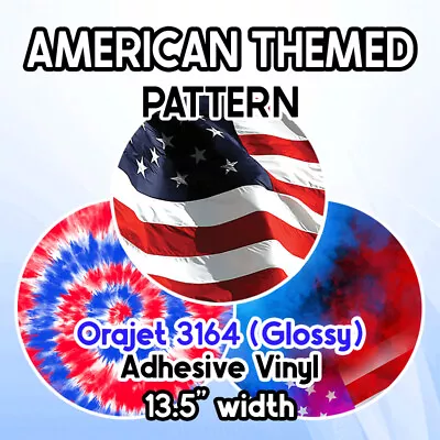 American / USA Patriotic Patterned Adhesive Vinyl 13.5  ROLL **FREE SHIPPING** • $9.21