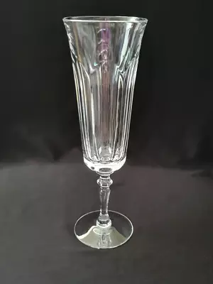 Vtg Set Of 4 Heavy Glass Crystal Paneled Champagne Flutes 7.5  • $24.83