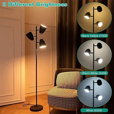 Modern Dimmable Floor Lamp Living Room Free Standing With 3 Rotatable Lights • $62.99