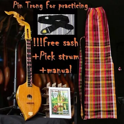 Isarn Acoustic Phin Thai Lao Guitar Traditional Pin Musical Instrument Wonderful • $134.96