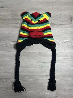 £11.76 • Buy Braided Sock Monkey Beanie Unisex One Size Rastafarian Winter Skully Ear Cover