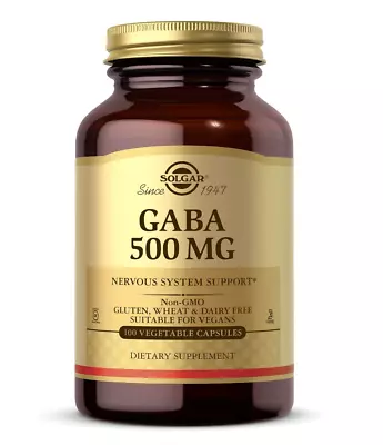 Solgar GABA500mgRelaxation & Nervous System Support100 Vegetable Capsules • $16.97