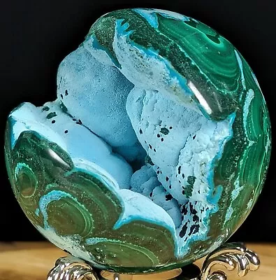 Malachite Sphere Silica Chrysocolla Crystal Ball Orb Globe Druzy Gemstone • $184.50