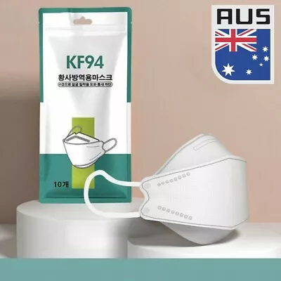 10 Pcs Korea KF94 In White Reusable Face Mask 4 Protective Layer Individual Pack • $15.68