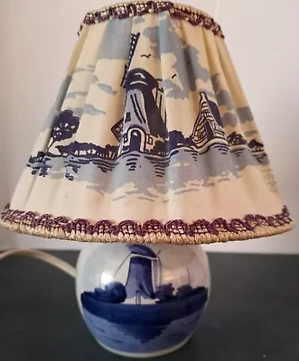 Vintage Mini Delft Style Blue Holland Lamp Windmill • $119.99