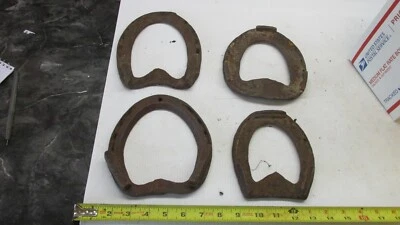 $31.99 • Buy 4 Odd   Old Antique  Good Luck Rusty  Kansas Farm Horse   Shoe Lot M