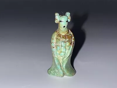 Native Zuni Carved Royston Turquoise Corn Maiden Fetish By Ron Laahty (d.) • $235.20