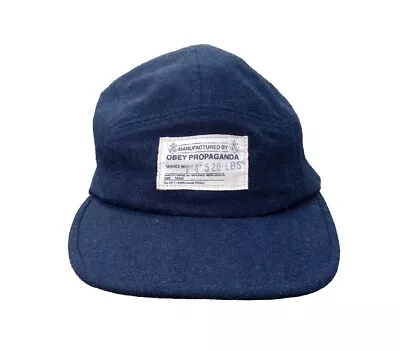 Obey Propaganda 5 Panel Strapback Cap Hat Navy Blue Streetwear  • $24.95