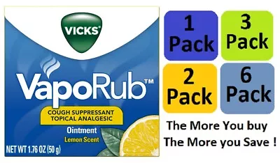 Vicks VapoRub Cough Suppressant Ointment Lemon Scent 1.76 Oz • $17.98