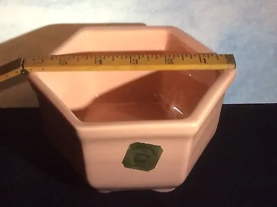 Vintage Haeger Ceramic Porcelain 6 Sided Planter Pink Peach Decor 5 1/2 X 3  • $10