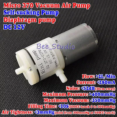 DC 12V Small Mini 370 Motor Vacuum Air Pump Micro Negative Pressure Suction Pump • $6.95