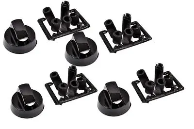 £4.99 • Buy Universal Black Hotpoint Indesit Cooker Oven Hob Control Knob Set Of 4