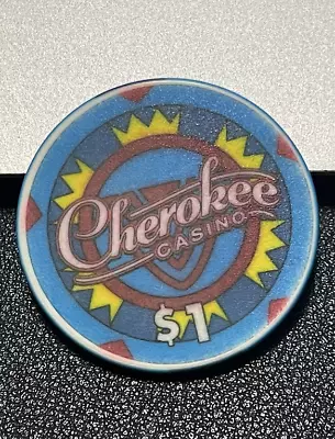 ((nice)) $1 Cherokee Casino Chip Poker Chip Oklahoma  Gambling Token • £2.84