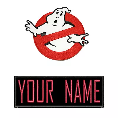 ADULT Size Ghostbusters No Ghost 1 & Custom Name Tag Patch Set [iron On Style] • $14.97