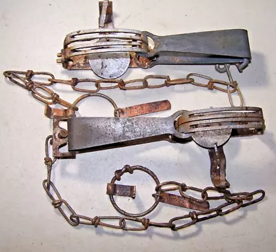 Vintage Newhouse No 1 Small Pan Trap Long Link Chain Trapping Victor Sargent • $24