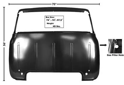 1956 Ford Pickup Truck Cab Back Panel Large Window W/Gas Filler Hole • $805.89