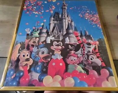 Vintage Disney Mickey Mouse And Friends Poster Framed 20x16 Magic Kingdom Dopey • $40