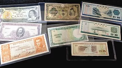 Lot Of (8) World Bank Notes / Foreign Paper Currency; 1930 1960's - 1970's • $26.99