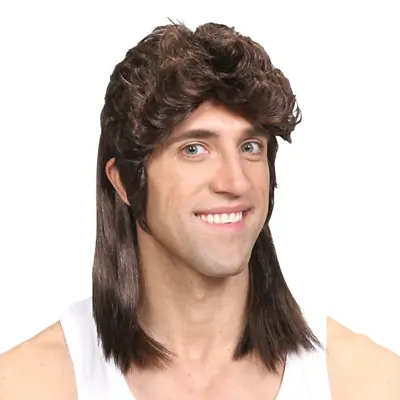 80s Long Mullet Jason Donovan Wig Mens Fancy Dress Wham Pat Sharpe 4 Colours • £9.99