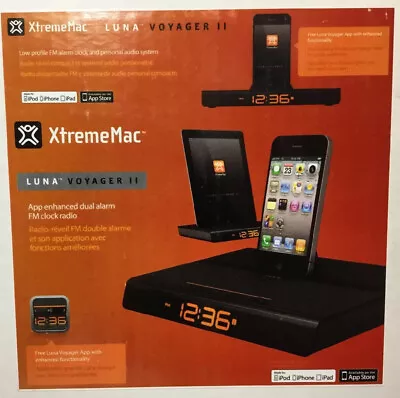 XtremeMac Luna Voyager II Ipad Iphone Docking Station Alarm Clock Radio • $20