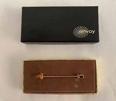 Vintage Envoy  Collar Bar Tie Pin Gold Tone Classic Accessory W/Box • $15
