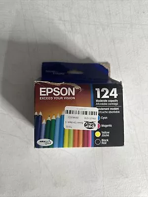 Genuine EPSON T124620 Black Cyan Magenta Yellow #124 Ink Set Expires 03/2023 • $17