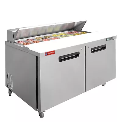 Salad Sandwich Prep Table WESTLAKE 60  2 Door Refrigerated Prep Table 16 Pans • $2169