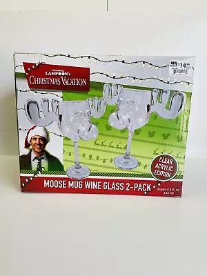 National Lampoons Christmas Vacation Moose Mug Acrylic Wine Glass 2 Pack New • $19.71