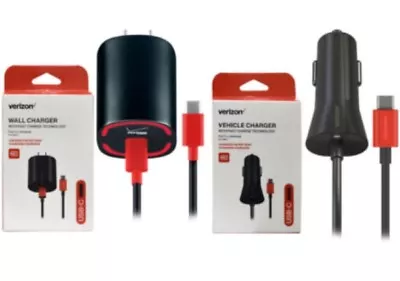 Verizon OEM Type C USB-C 6ft. 9.2V/3A Vehicle Car /Wall Home Quick Fast Charger • $12.95