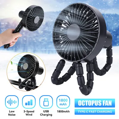 $22.89 • Buy Handheld Fans Octopus Clip-on Fan Mini LED Fans USB Flexible Baby Stroller Fan