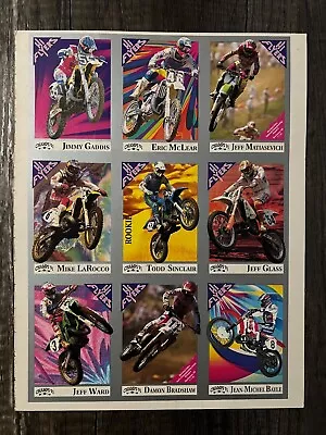 Vintage 1991 Uncut Sheet Set Hi Flyers Motocross Trading Cards Supercross RARE • $40