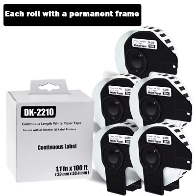 5 Roll DK-2210 Labels Compatible For Brother QL-720NW W/5 Premium Permanent Core • $27.99