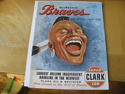 1955  Milwaukee Braves Vs Chicago Cubs Scorecard Program  Unscored  Aaron  Banks • $44.99