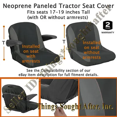 Garden Tractor Lawn Mower Seat Cover For 17-19  Backrest With Or W/o Armrests • £62.83