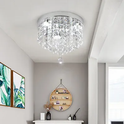 Modern LED Crystal Ceiling Lights Pendant Chandelier Lamp For Living Dining Room • £31.99