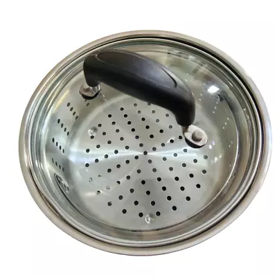 Stainless Steel Steamer Insert Multi-Cooker With Secure Fit Calphalon Glass Lid • $17.88