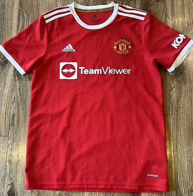 Adidas Manchester United 22 Home Soccer 25 Sancho Red Jersey Men's Size Large • $30