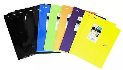 NEW Lot Of 11 Mead Five Star 2 Pocket 3 Hole Folders -5 Blk  Y Blu Ppl Or Gr • $19.99