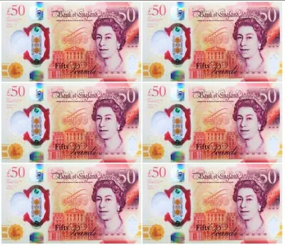 6 X Edible Money 51020 Or 50 GBP Pound Notes - -Cupcake Cake Bun Topper • £2.50