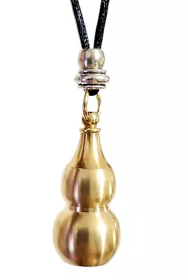 £9.95 • Buy Brass Vial Stash Necklace Pendant Bottle Shape Seal Lid Ashes Bead Cord Necklace