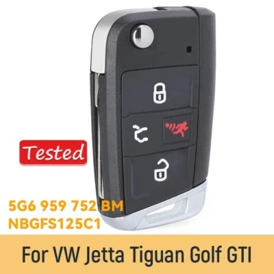 $40.28 • Buy For 2018-2021 Volkswagen VW Golf GTI Jetta Tiguan 5G6 959 752 BM Remote Key Fob