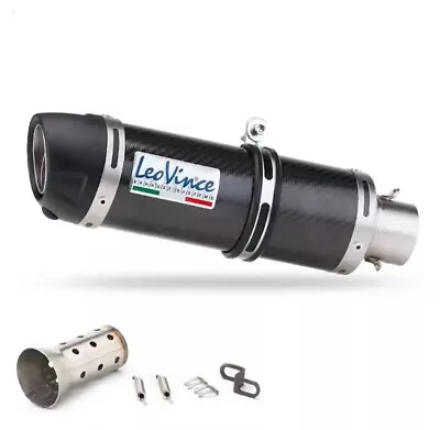 Leo Vince Carbon Exhaust Slip On Motorcycle Street Bike Muffler Universal Fit • $150