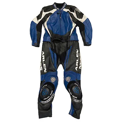 Arlen Ness Racing Live On The Edge Motorcycle Suit | Vintage Biker Black Blue • $187.43