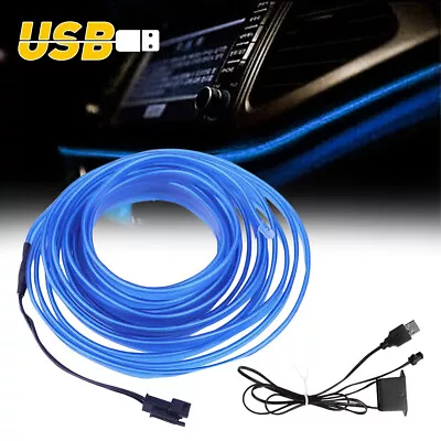 16FT USB LED Auto Interior Car Decor Atmosphere Light Accessories Strip Blue 12V • $10.99