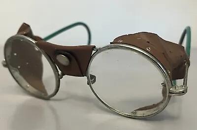 Steampunk Driving Goggles Glasses Aviator Motorcycle Leather Wire Vintage • $25