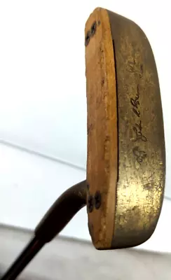 RARE Vintage! Old Master Brass & Wood Putter LH 34” Left Original Grip & Shaft • $127.49
