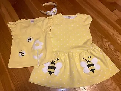 Girls Gymboree Busy Little Bee Yellow Top Dress Headband 6 • $14.99