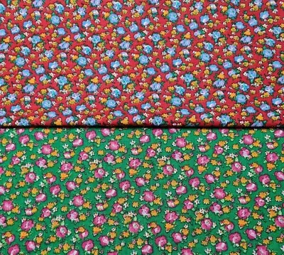 Egyptian Cotton Fabric Vintage Floral Printed 33  Wide  • £5.29