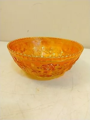 Vintage Imperial Rose Carnival Glass Bowl Rose Bowl Depression Glass USA Made • $15